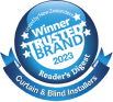 Voted by new Zealander's - Winner - Trusted brand 2023 - Reader's Digest - Curtain & Blind Installers